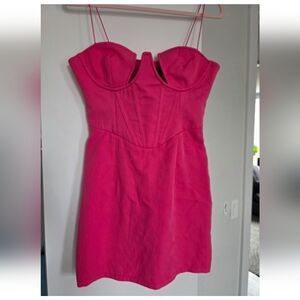 PrettyLittleThing Hot Pink Strapless Maxi Dress